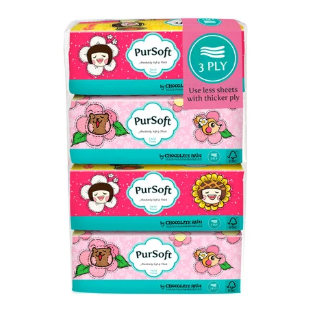 3 Ply Chocolate Rain Facial Tissue - CNY Softpack Edition
