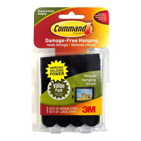 Damage-Free Medium & Large Picture & Frame Hanging Strips (17211BLK)