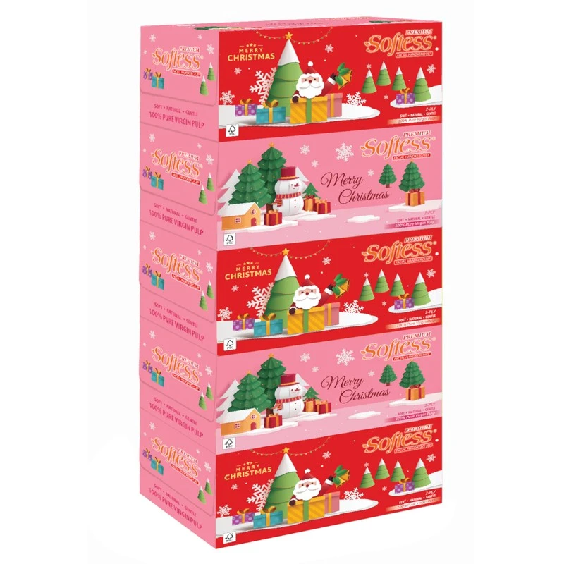 Pure Virgin Pulp 2Ply Facial Handkerchief - Christmas Edition